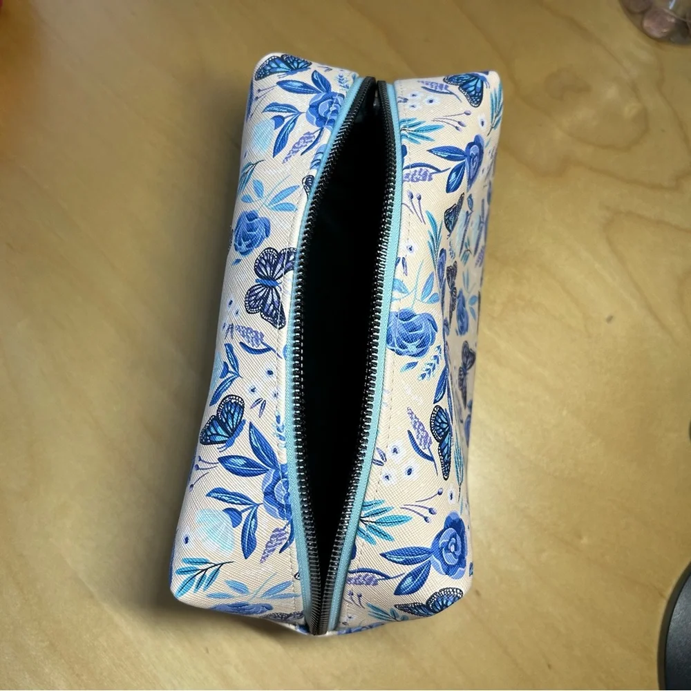 Blue Floral Cosmetic Bag